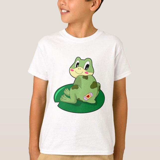 Frog Leaf Heart Plaster T-Shirt (Front)