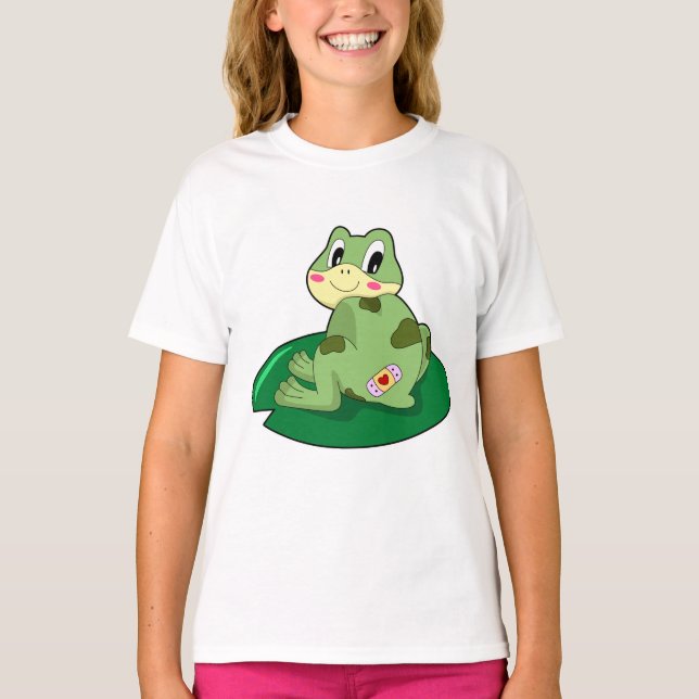 Frog Leaf Heart Plaster T-Shirt (Front)