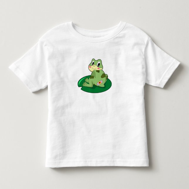 Frog Leaf Heart Plaster Toddler T-shirt (Front)