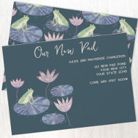 Frog Lily Pad Changement d'adresse Faire-part