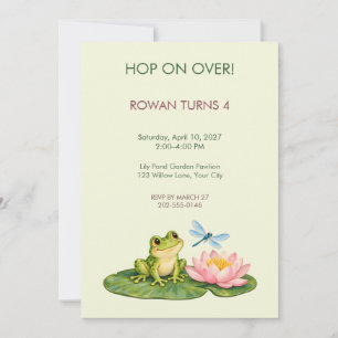 Frog Lily Pond Birthday Party Invitation