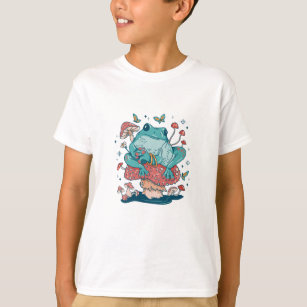Frog Lounging on a Mushroom Cottage core T-Shirt