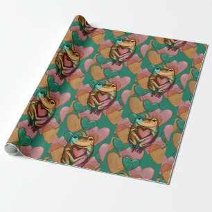 Frog Love cute hearts designs I love froggys       Wrapping Paper