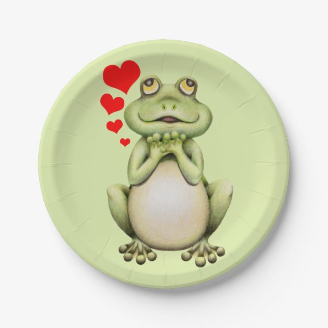 Frog Love Drawing Paper Plate (Front)