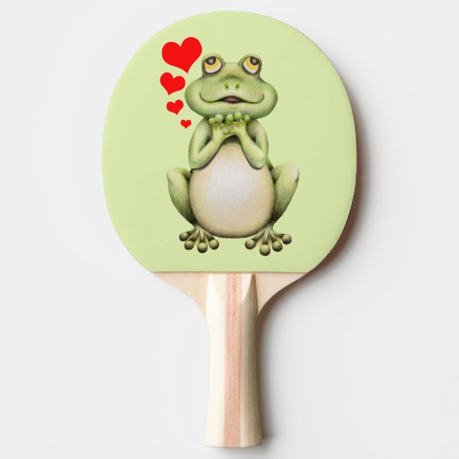 Frog Love Drawing Ping Pong Paddle (Front)