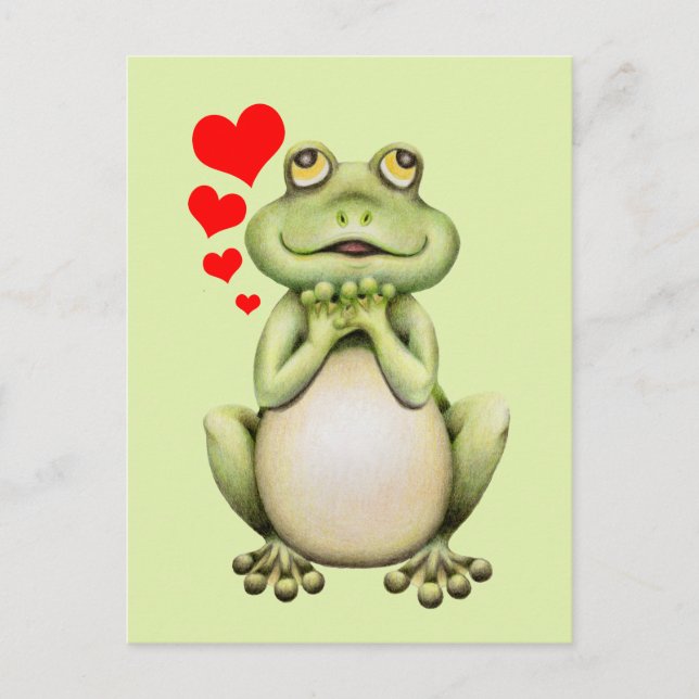 Frog Love Drawing Postcard (Front)