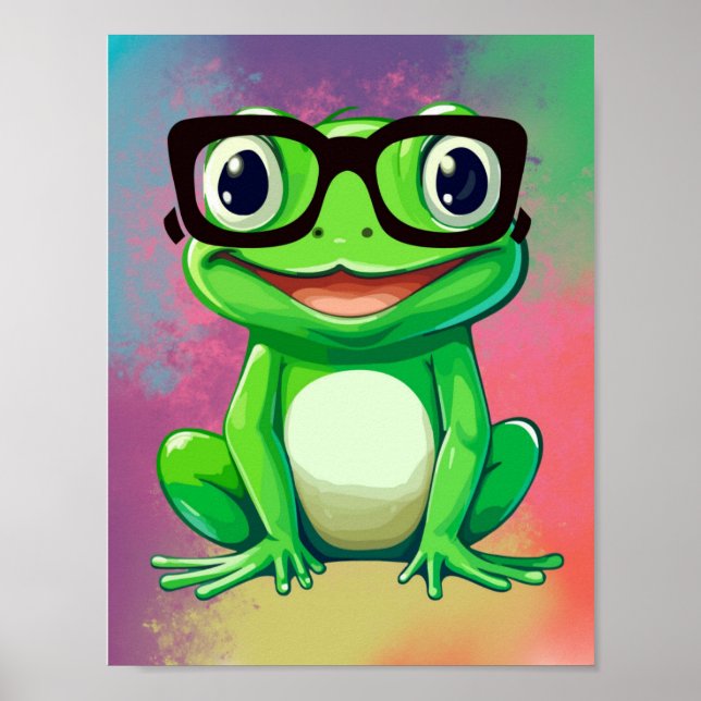 Frog Lover | Colorful Funny Frog Dog PopArt  Poster (Front)