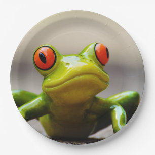 Frog macro paper plate