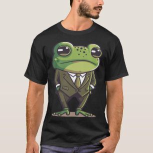 Frog man, mr frog, frog in suit, serious frog, fun T-Shirt