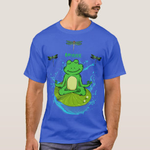 Frog Meditating Zen Lotus illustration T-Shirt