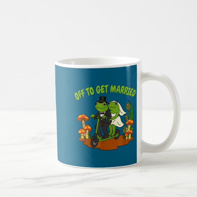 Frog meme wedding bachelorette party off to get coffee mug (Right)