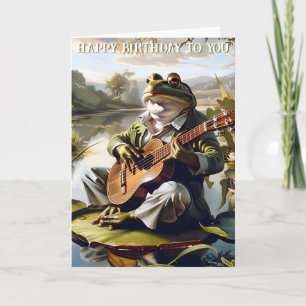 Frog Minstrel Birthday Card