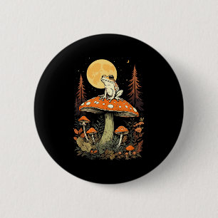 Frog Moon Mushroom Forest Nature Aesthetic Cottage 2 Inch Round Button