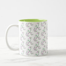 Frog mug, two tone mug in white / lime green