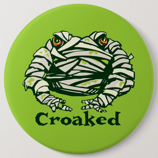 Frog Mummy 6 Inch Round Button (Front)