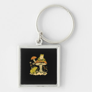Frog Mushroom Cottagecore Aesthetic Goblincore Cut Keychain