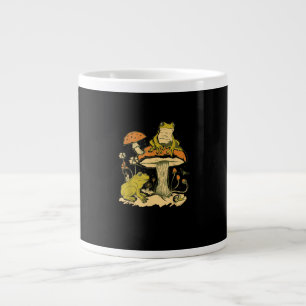 Frog Mushroom Cottagecore Aesthetic Goblincore Cut Large Coffee Mug