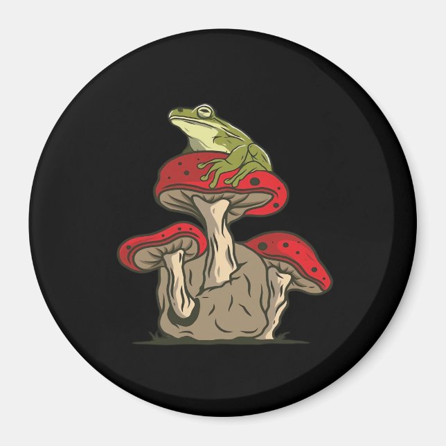 Frog  Mushroom Cottagecore Classic Magnet (Front)