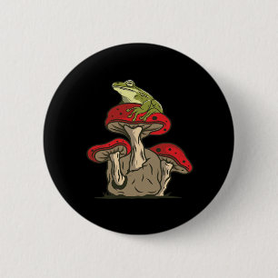 Frog Mushroom Cottagecore Classic Retro Appeal 2 Inch Round Button