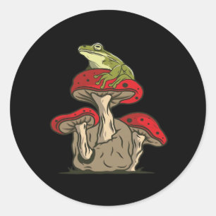 Frog  Mushroom Cottagecore Classic Round Sticker