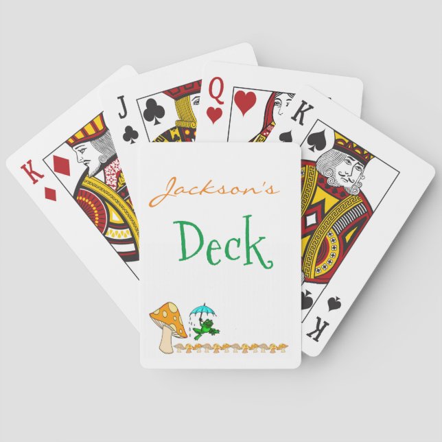 Frog Mushroom Floral Playing Card Deck (Back)