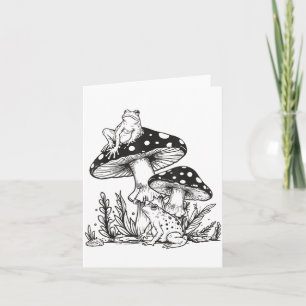 Frog Mushroom Forest Vintage Nature Aesthetic Cott Card
