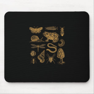 Frog Mushroom Moth Vintage Lover Goblincore Aesthe Mouse Pad
