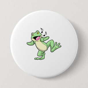 Frog Music Dance 3 Inch Round Button