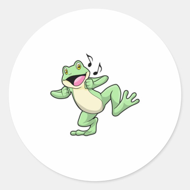 Frog Music Dance Classic Round Sticker (Front)