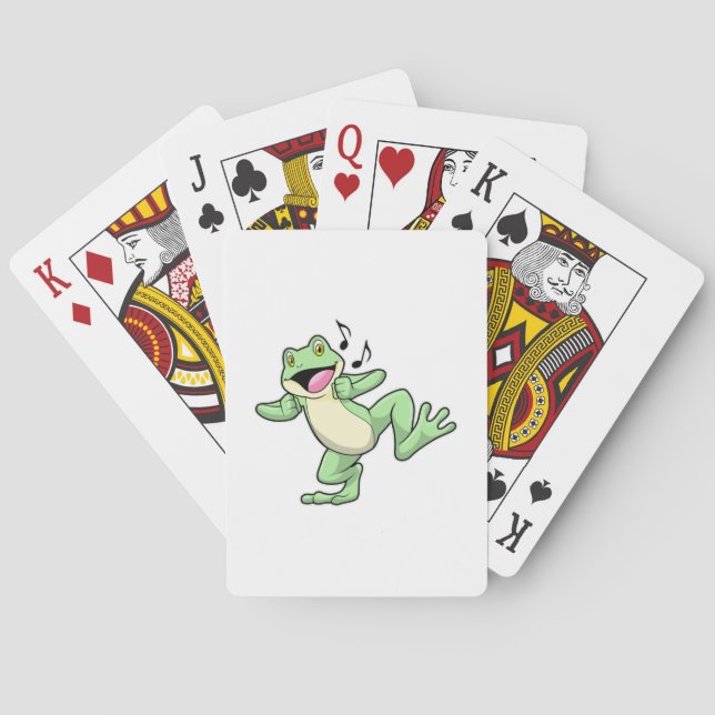 Frog Music Dance Playing Cards (Back)
