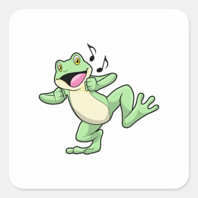 Frog Music Dance Square Sticker (Front)