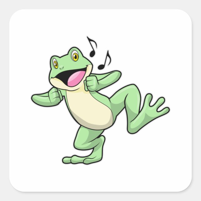 Frog Music Dance Square Sticker (Front)