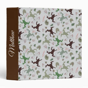 Frog Nature Pattern School  Binder