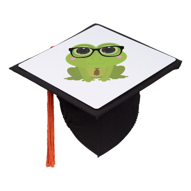 Frog Nerd  Graduation Cap Topper (Angled)