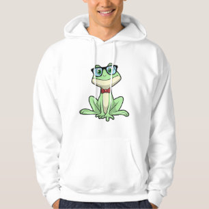 Frog Nerd Student Glasses Tie Hoodie
