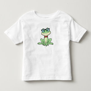 Frog Nerd Student Glasses Tie Toddler T-shirt