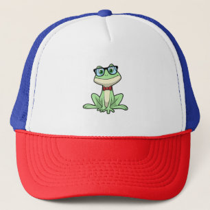 Frog Nerd Student Glasses Tie Trucker Hat