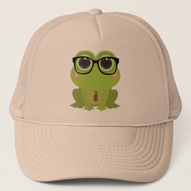 Frog Nerd Trucker Hat (Front)