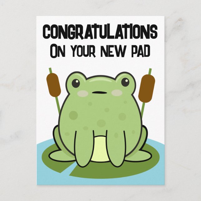 Frog New Home Pad Congratulations Postcard (Front)