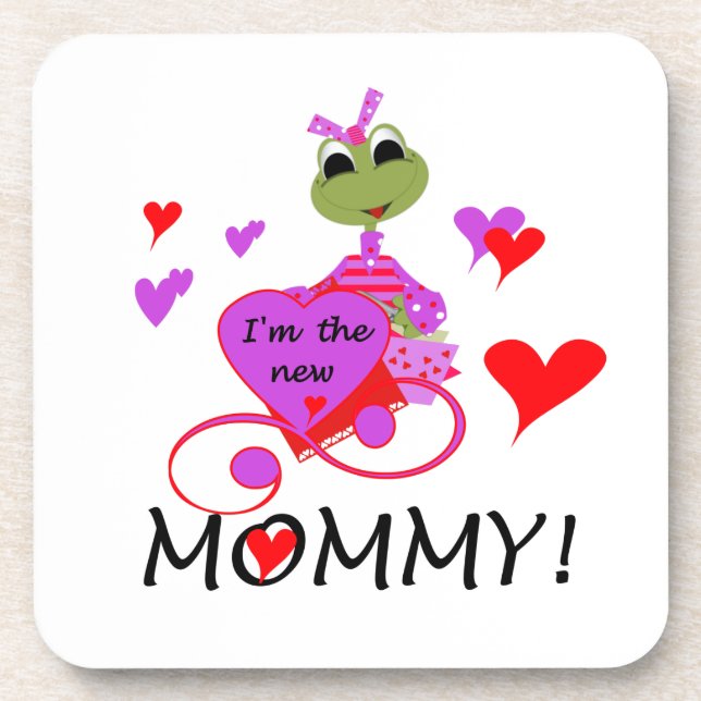 Frog New Mommy Gifts Coaster (Front)