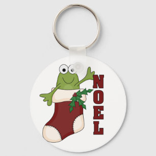 Frog Noel Holiday Tshirts and Gifts Keychain