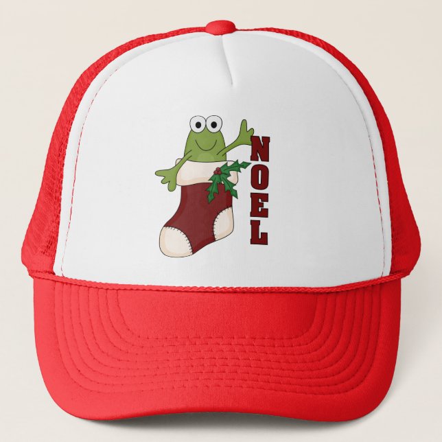 Frog Noel Holiday Tshirts and Gifts Trucker Hat (Front)