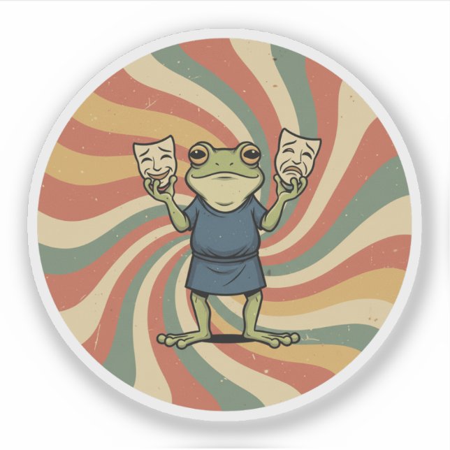 Frog of Comedy & Tragedy - Retro Theatre Masks (Front)