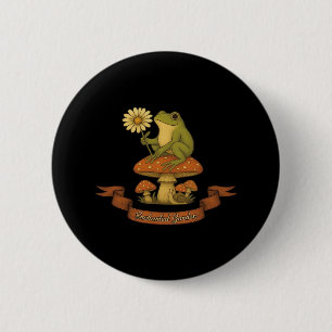 Frog Of The Garden Fairycore  Cottagecore Frog And 2 Inch Round Button