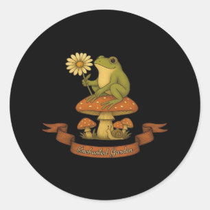 Frog Of The Garden Fairycore  Cottagecore Frog And Classic Round Sticker