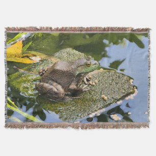 Frog - Old Croaker Throw Blanket