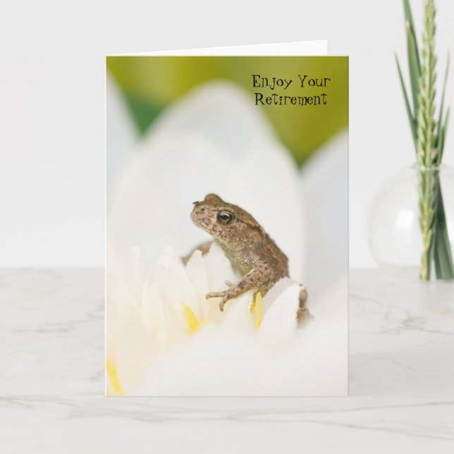Frog on a Flower Enjoy Your Retirement Card (Front)