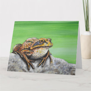 Frog on a Rock painting Card