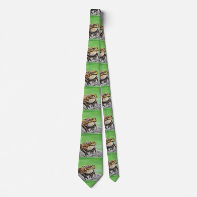 Frog on a Rock painting Tie (Front)