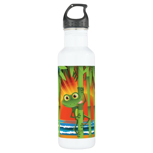 Frog On Bamboo 710 Ml Water Bottle (Front)